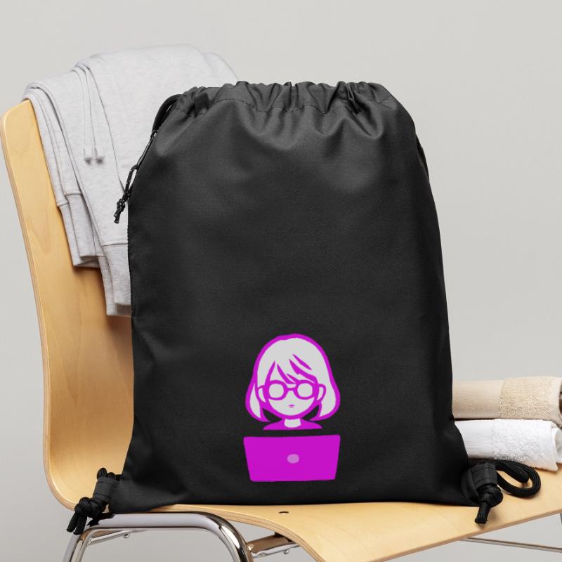 Frau mit Computer Programmierer Coder Turnbeutel aus Recycling-Material