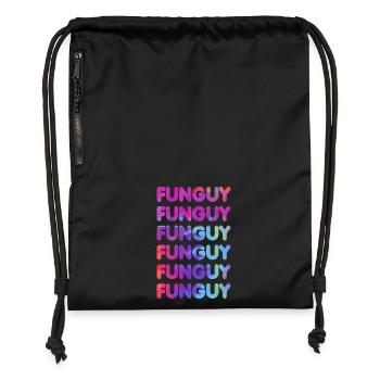 Coloré Lettres Drôles Motif Coeur - Sac à cordon en polyester recyclé - noir - Devant
