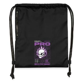 Conception du Crâne de Joueur Anxiété classé - Sac à cordon en polyester recyclé - noir - Devant