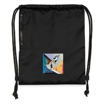 Passing by - Gymsac made from recycled material - black - Front