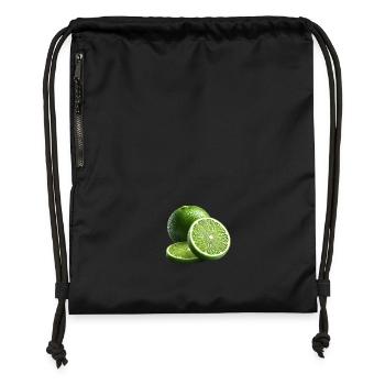 Limette - Turnbeutel aus Recycling-Material - Schwarz - Vorne