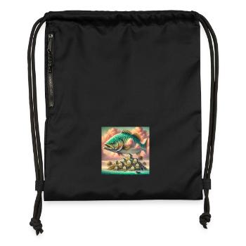 The Flying Fish - Gymsac made from recycled material - black - Front