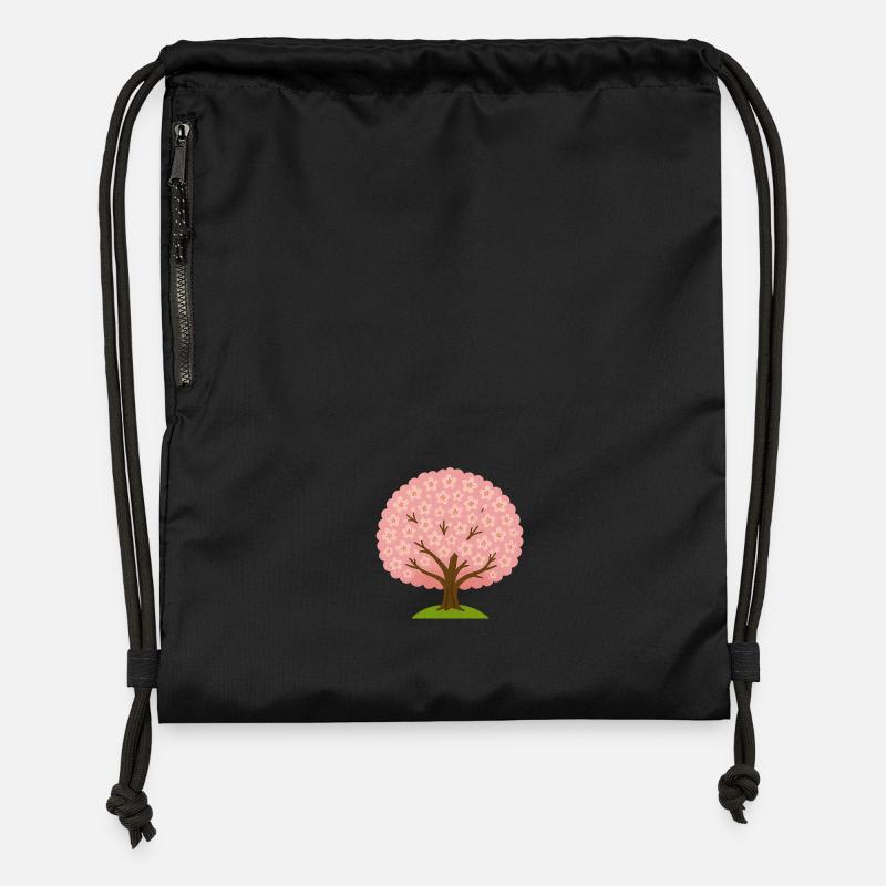 Cherry blossom - Gymsac made from recycled material - black