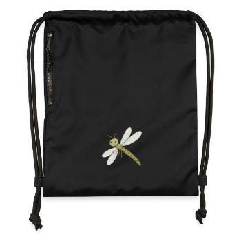 Dragonfly magic – delicate & dazzling - Gymsac made from recycled material - black - Front