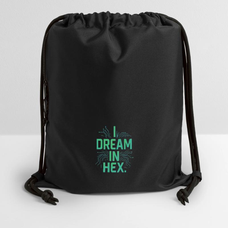 I Dream in Hex – Nerdy Coder T-Shirt for Devs Gymsac made from recycled material