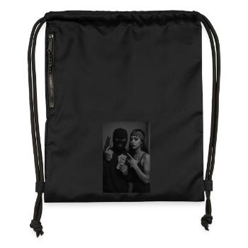 Amour de gangster - Sac à cordon en polyester recyclé - noir - Devant