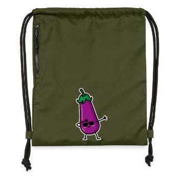 Dab Dabbing Aubergine Penis Emoji SMS meme Sex - Turnbeutel aus Recycling-Material - military Green - Vorne
