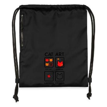 Cat Art - Gymsac made from recycled material - black - Front