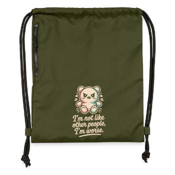 I'm Not Like Other People I'm Worse Frech Gothic - Gymsac made from recycled material - military green - Front