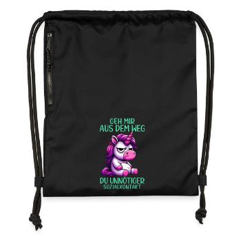 Get out of my way, you unnecessary social contact - Gymsac made from recycled material - black - Front