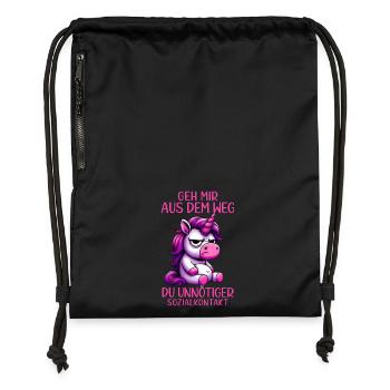 Get out of my way, you unnecessary social contact - Gymsac made from recycled material - black - Front