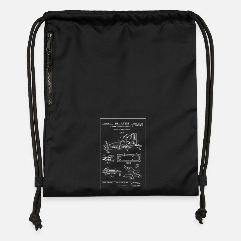 Pilates Reformer Blueprint - Gymsac made from recycled material - black