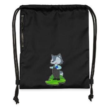 Jeu de cartes Wolf Poker - Sac à cordon en polyester recyclé - military green - Devant