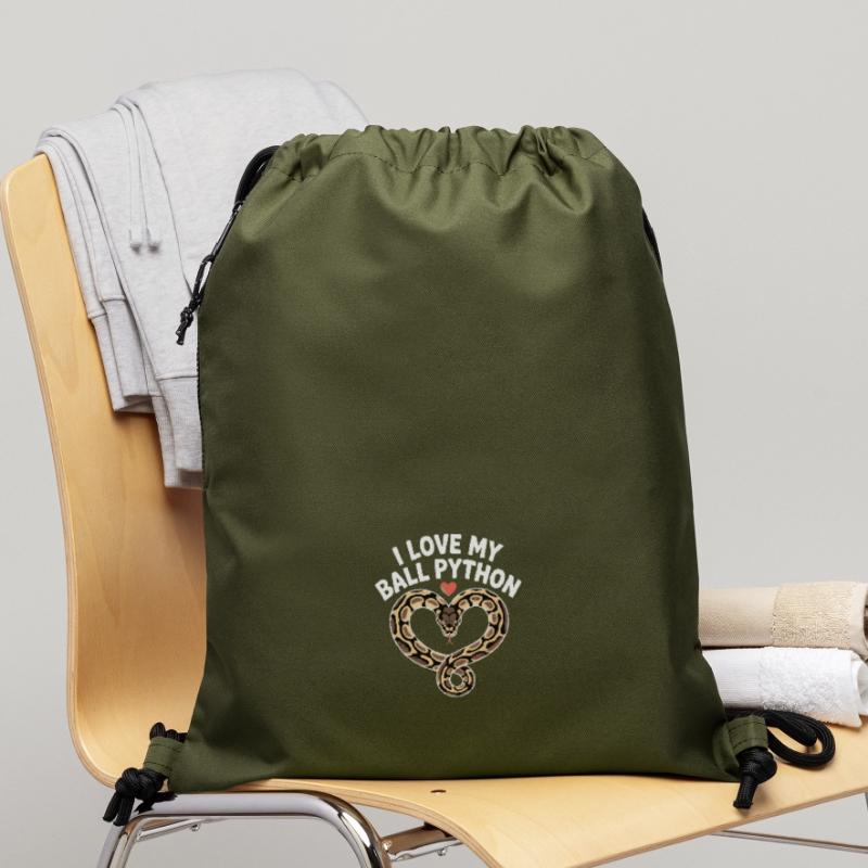 J’adore mon python royal ! Roi python Sac à cordon en polyester recyclé