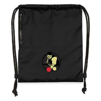 karambol_billard - Turnbeutel aus Recycling-Material - Schwarz - Vorne