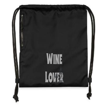 Wine Lover - I love Wein - Rotwein - Winzer - Art - Turnbeutel aus Recycling-Material - Schwarz - Vorne