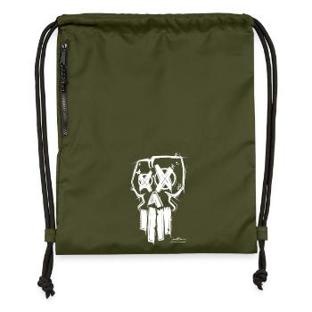 Skull tag - Turnbeutel aus Recycling-Material - military Green - Vorne