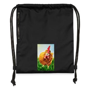 Mad Chicken - Turnbeutel aus Recycling-Material - Schwarz - Vorne