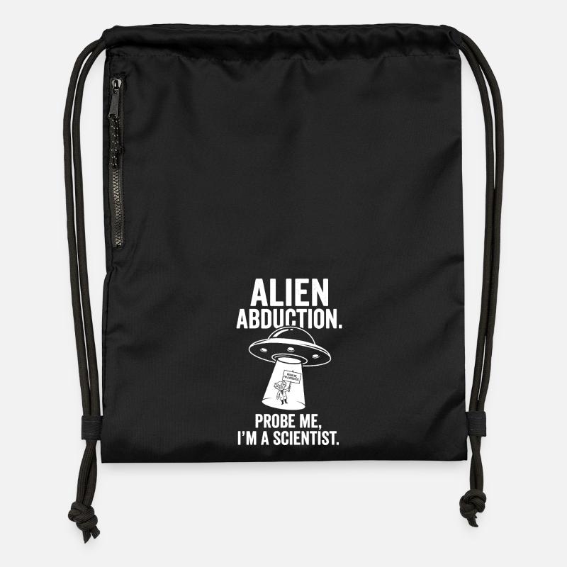 Alien Abduction – Scientifique - Sac à cordon en polyester recyclé - noir