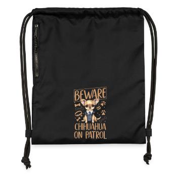 Chihuahua Chihuahueño Méfiez-vous - Sac à cordon en polyester recyclé - noir - Devant