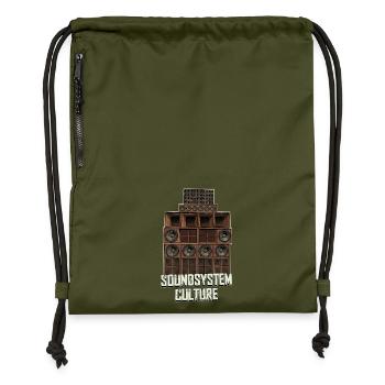 Soundsystem Culture - Gymsac made from recycled material - military green - Front