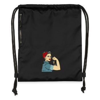 STRONG WOMEN - Gymsac made from recycled material - black - Front