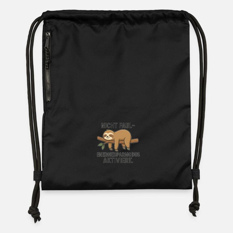 Not lazy - power saving mode - Gymsac made from recycled material - black