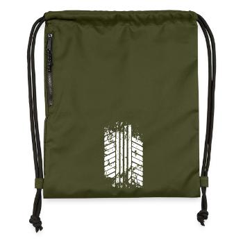 Pneus PS piste - Sac à cordon en polyester recyclé - military green - Devant