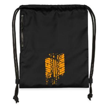 trace de pneu - Sac à cordon en polyester recyclé - noir - Devant