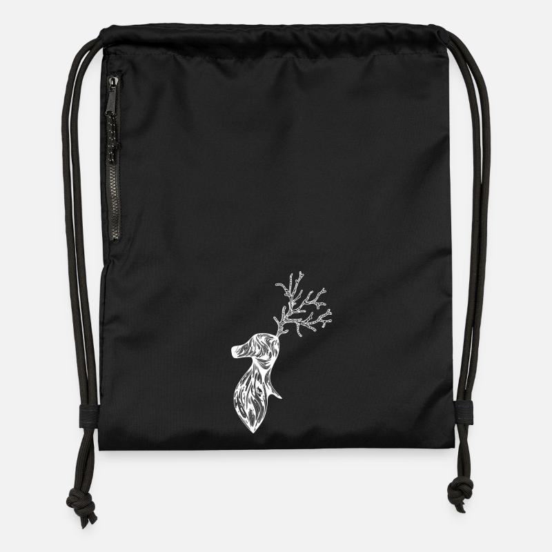 Cerf - Sac à cordon en polyester recyclé - noir