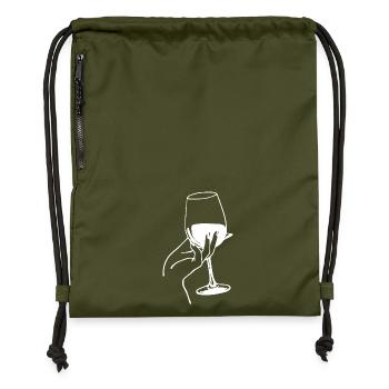 White wine lover - Gymsac made from recycled material - military green - Front