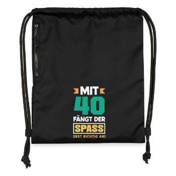 Lustiges 40. Geburtstag Geschenk Geburtstagsshirt - Turnbeutel aus Recycling-Material - Schwarz - Vorne