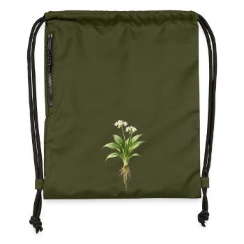 Bärlauch Pflanze Botanisches Design - Turnbeutel aus Recycling-Material - military Green - Vorne