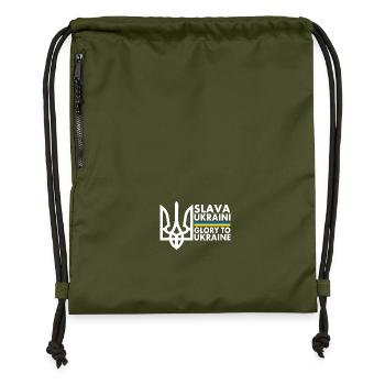 Slava ukraini - Gymsac made from recycled material - military green - Front