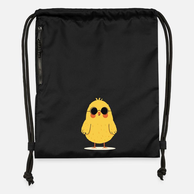 Chick with sunglasses - Gymsac made from recycled material - black