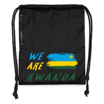 Wir sind Ruanda - Turnbeutel aus Recycling-Material - Schwarz - Vorne