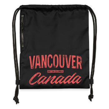 Vancouver, Canada, Vintage Print - Sac à cordon en polyester recyclé - noir - Devant