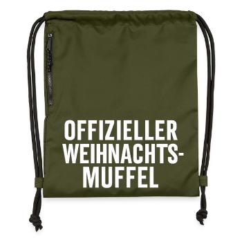 Offizieller Weihnachtsmuffel - Turnbeutel aus Recycling-Material - military Green - Vorne