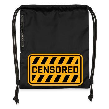 Censored Zensiert Lustig Statement Freiheit Logo - Turnbeutel aus Recycling-Material - Schwarz - Vorne