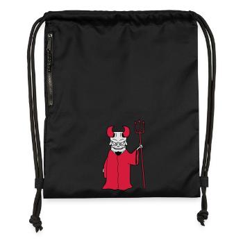 Mr underworld coat Trident evil Satan grin - Gymsac made from recycled material - black - Front