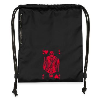 Rotes Skelett des Herzkönigs - Turnbeutel aus Recycling-Material - Schwarz - Vorne