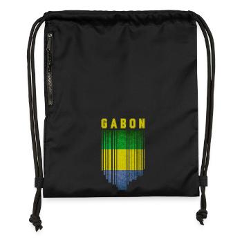 Flag of Gabon, Gabonese Pride - Gymsac made from recycled material - black - Front