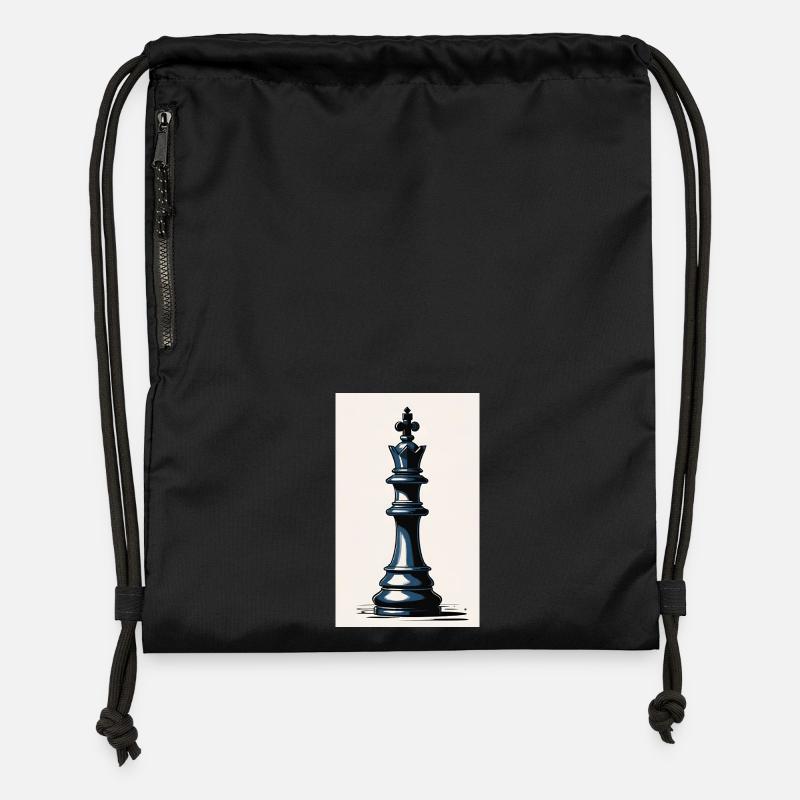 Échecs | Pièce d’échecs | Joueur d’échecs - Sac à cordon en polyester recyclé - noir