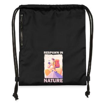 Adventurer in pixel look - Gymsac made from recycled material - military green - Front