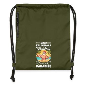Noël hawaïen Mele Kalikimaka - Sac à cordon en polyester recyclé - military green - Devant