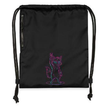 Rocking Fox With Sunglasses Cool - Gymsac made from recycled material - black - Front
