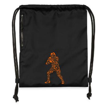 Conception des icônes de quarterback de football américain - Sac à cordon en polyester recyclé - noir - Devant
