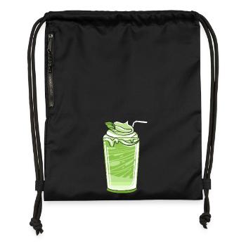 Le Matcha - Sac à cordon en polyester recyclé - noir - Devant