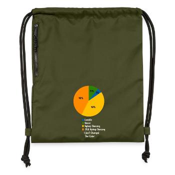 Funny Hiphop Dancing Pie Chart Street Dance Humor - Gymsac made from recycled material - military green - Front