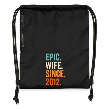Épouse épique depuis 2012 - Sac à cordon en polyester recyclé - noir - Devant